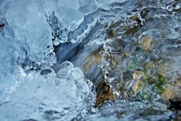 close up of frozen water