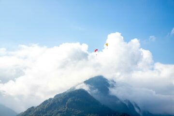 scenic paragliding over swiss alps in interlaken